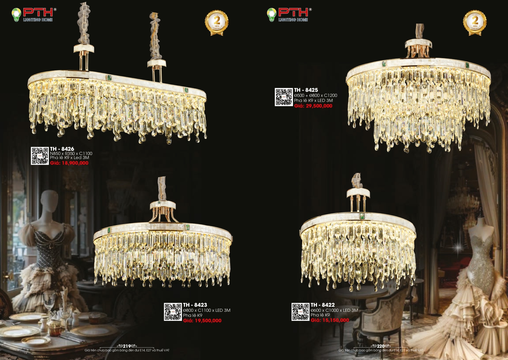 Bảng giá đèn trang trí PTH Lighting Home 2026